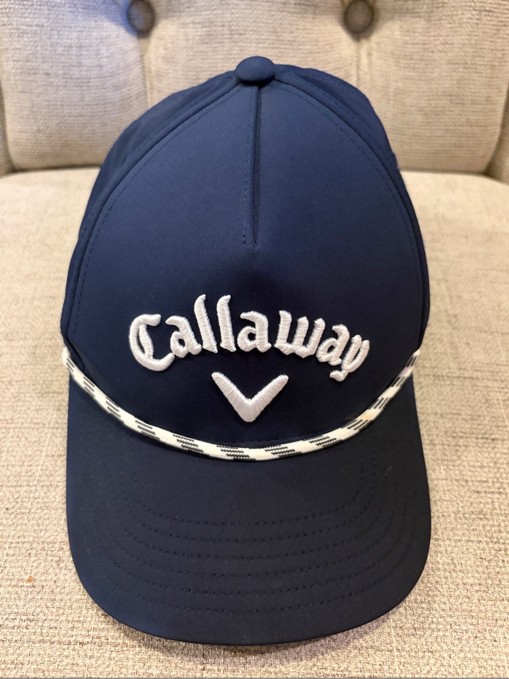 Callaway Navy Hat with White Embroidered Logo and Rope